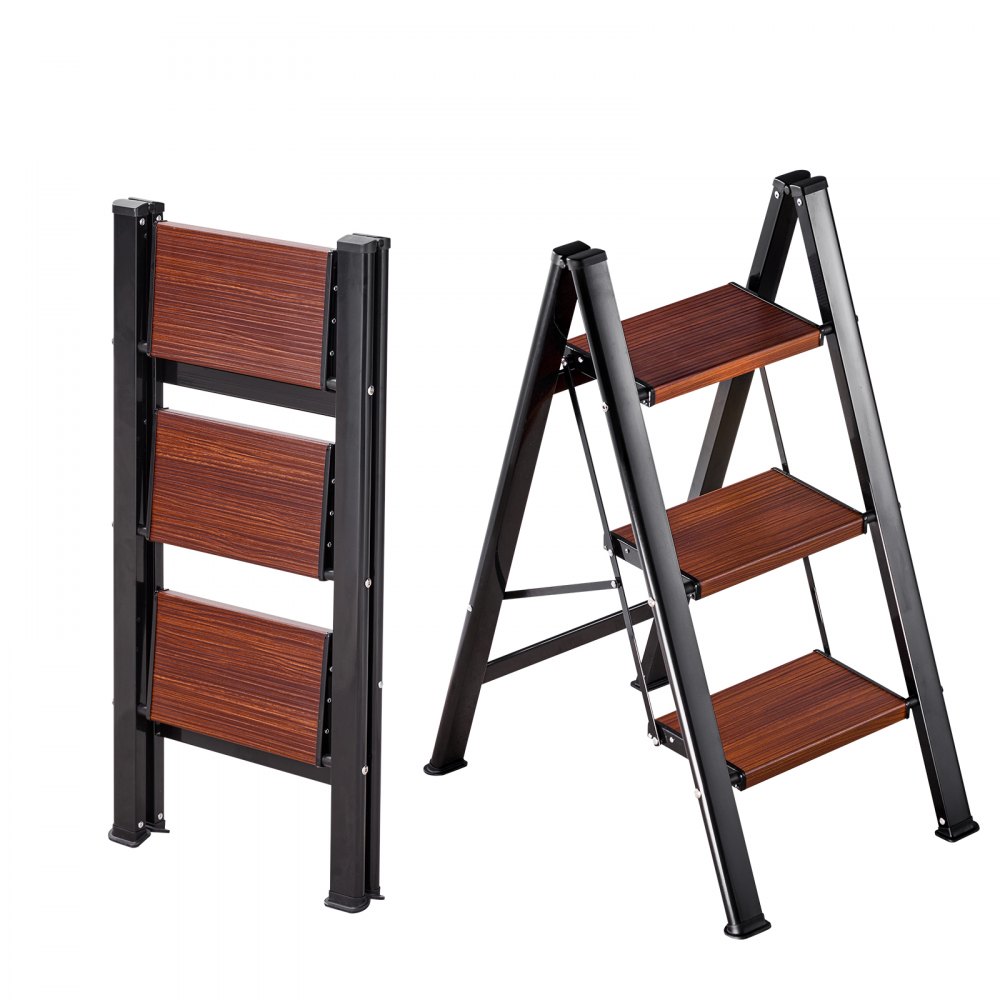 VEVOR 3 Step Aluminum Ladder – 330 lbs, Anti-Slip Pedal