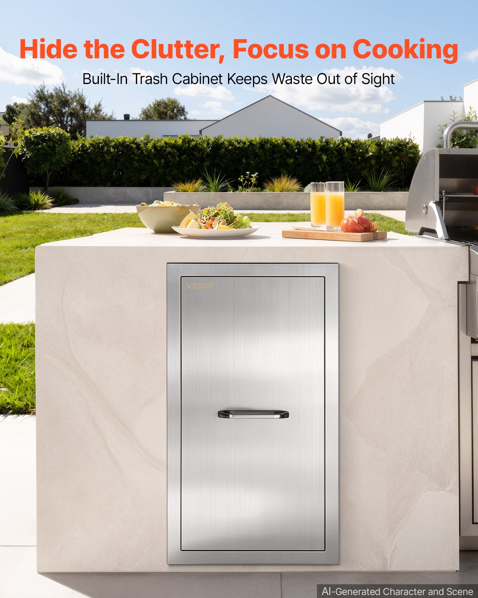 VEVOR Outdoor Kitchen Trash Drawer, 27