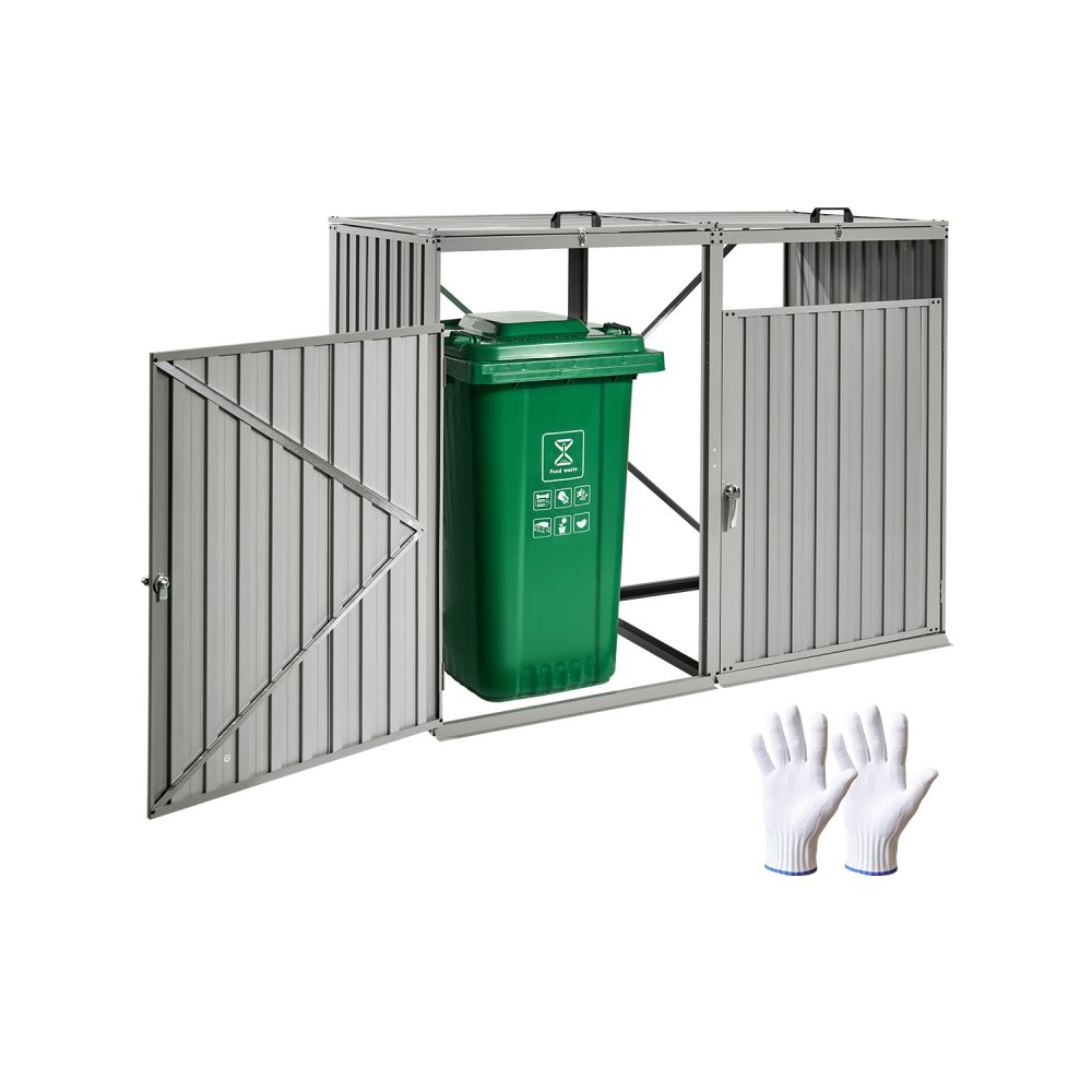 Trash Can Storage Garbage Can Storage Shed 2 x 52.79 Gal for Trash Cans ...