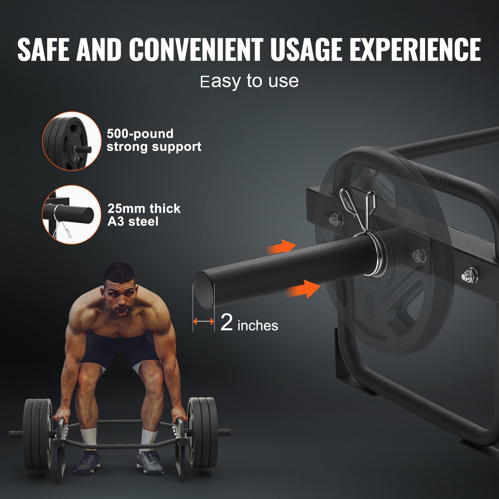 VEVOR Trap Bar, 500 LBS Hex Barbell Trap Bar, 55.7