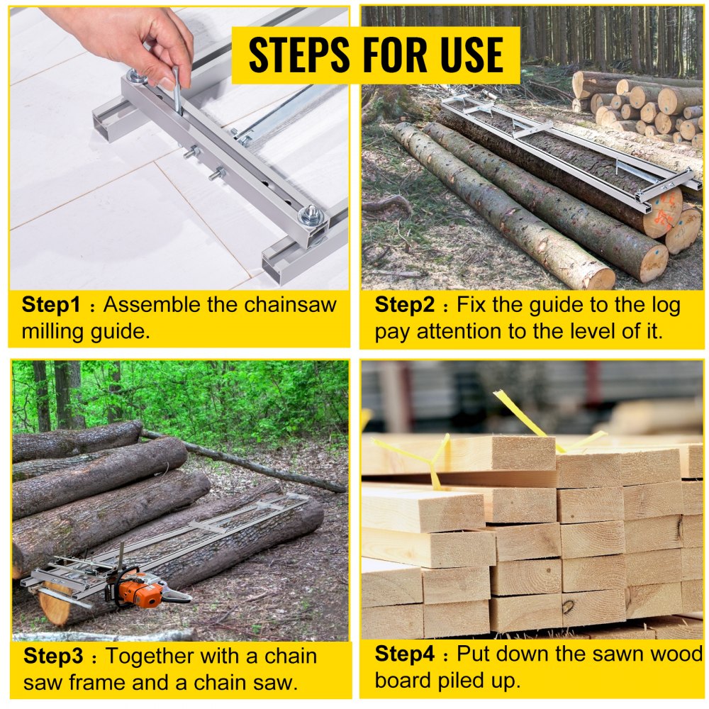 VEVOR Rail Mill Guide System, 6 ft Milling Guide, 2 Crossbar Kits ...