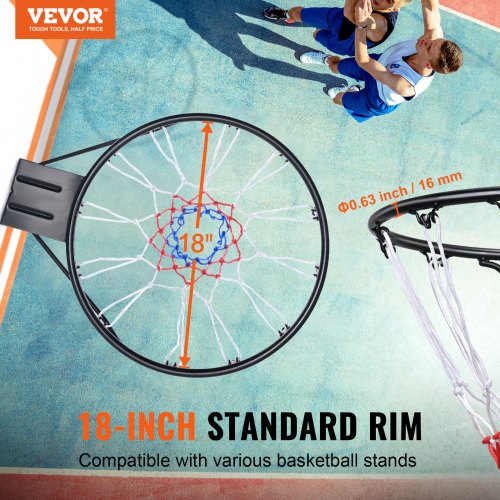 Label Basketball Rim VEVOR Basketball Rim, Wall Door Mounted Basketball Hoop, Heavy Duty ...