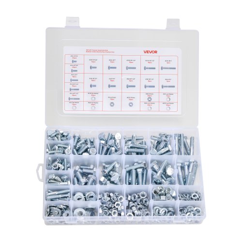 566 Pcs Bolts Nuts Assortment Kit Imperial Alloy Steel for Furniture ...
