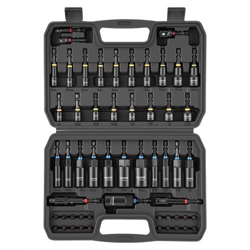 VEVOR Nut Driver Set, 55-Piece, SAE and Metric Sizes, Magnetic Nut