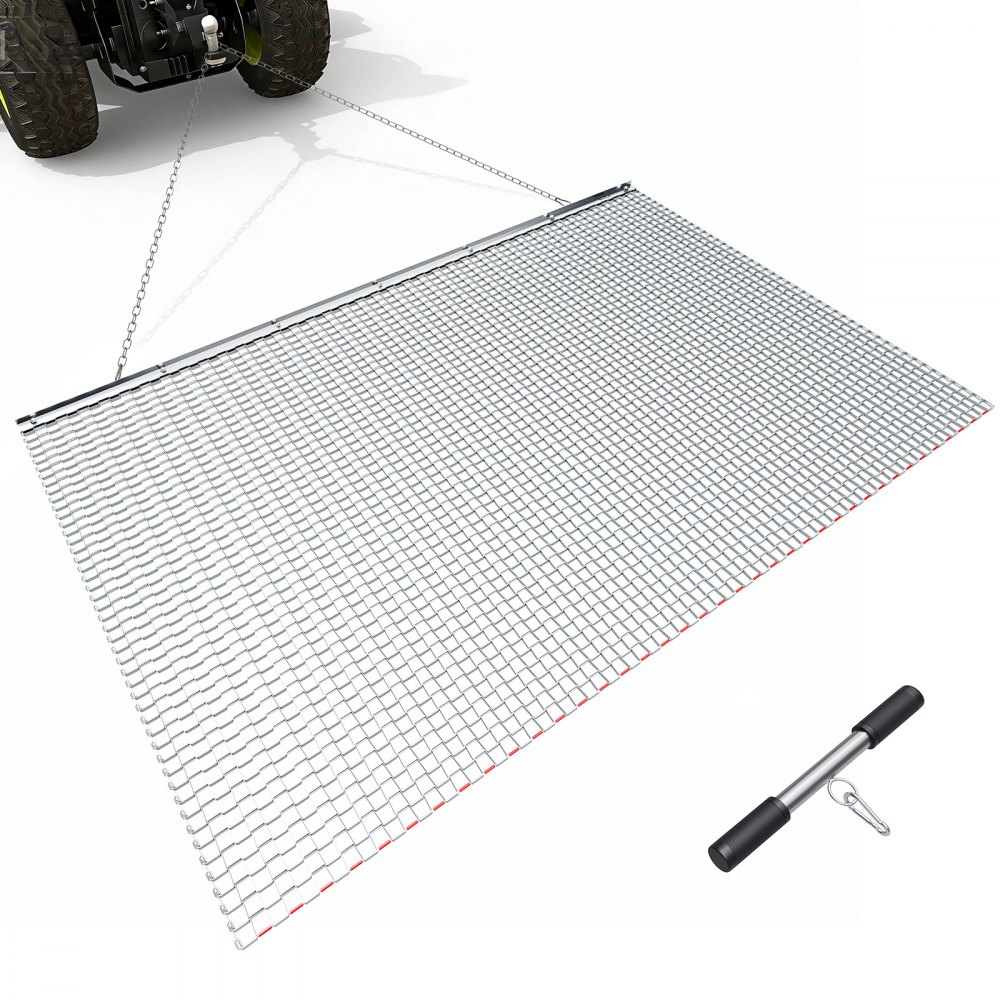 VEVOR Drag Harrow, 6.6 x 4 ft, High-Efficiency Chain Harrow Rake, ATVs ...