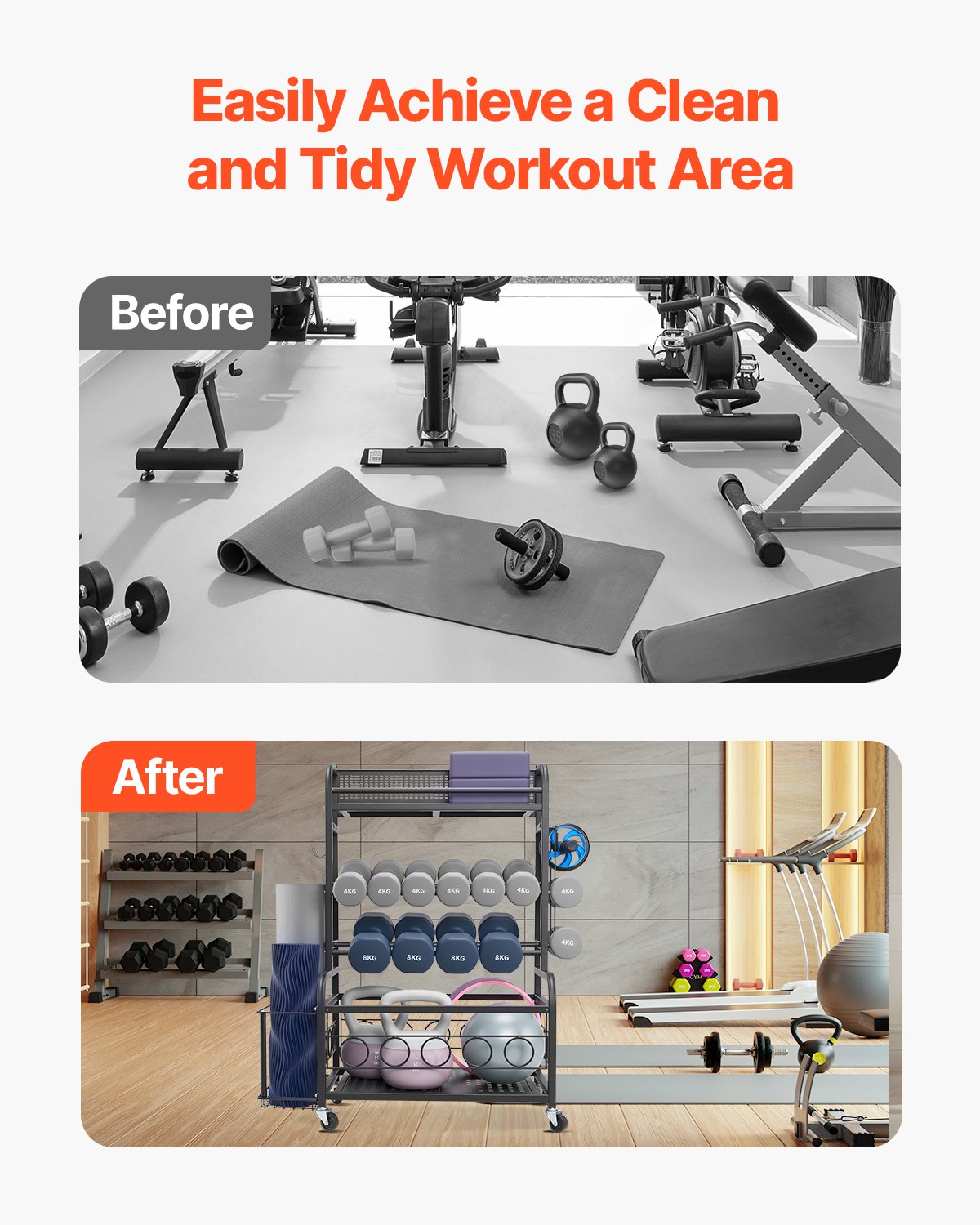 VEVOR Home Gym Storage Rack – 34