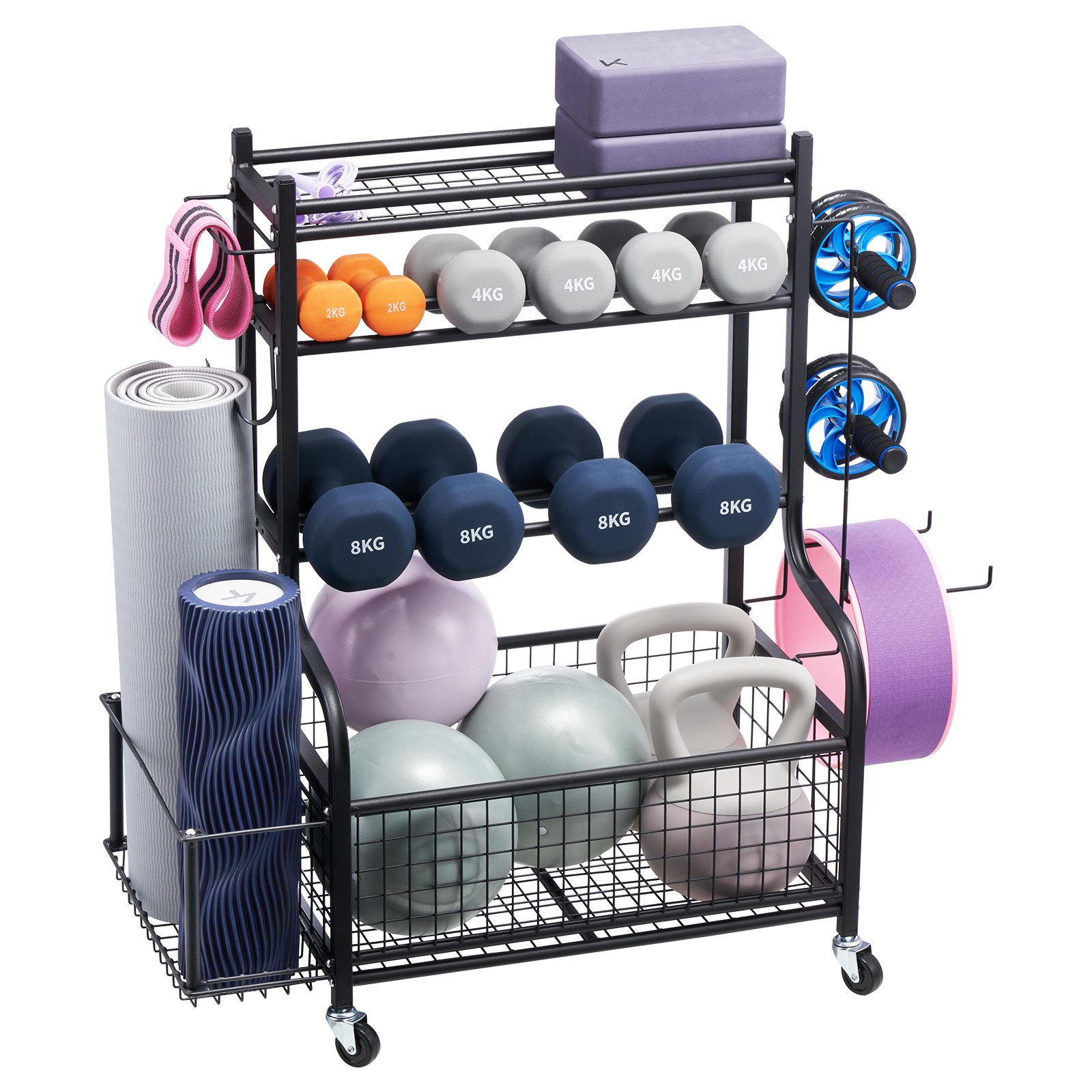 Yoga Rack VEVOR Yoga Mat Storage Rack, Powder Coated Finish Steel Yoga Mat Holder ...