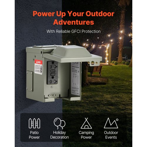 Outdoor Electrical Outlet Box 20 AMP GFCI Receptacles Power Outlet Box ...