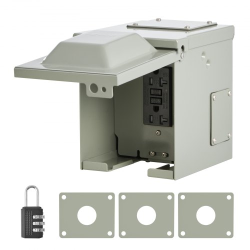 Outlet Protection Box Outdoor Electrical Outlet Box 20 AMP GFCI Receptacles Power Outlet Box ...