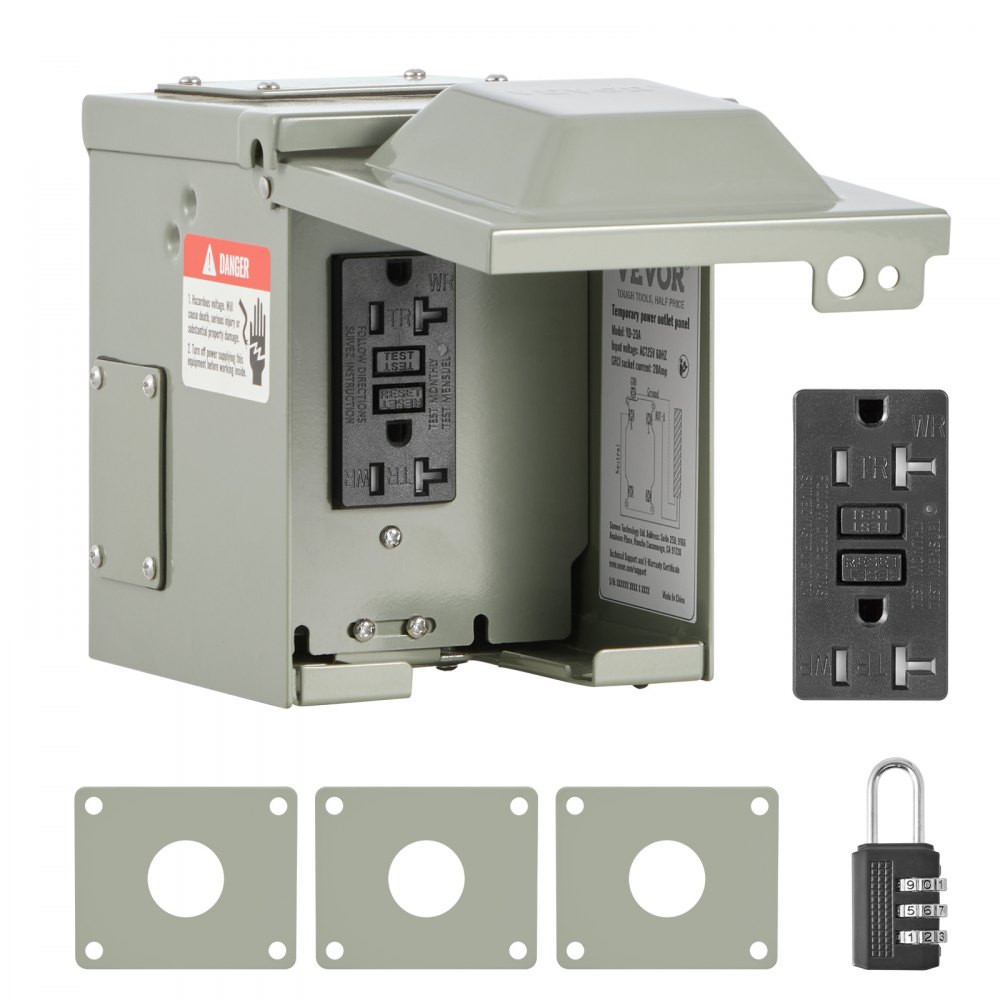 Outdoor Electrical Outlet Box 20 AMP GFCI Receptacles Power Outlet Box ...