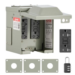 VEVOR Approved Outdoor Dual Power Outlet - 2 x 20A GFCI