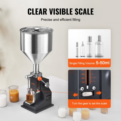 VEVOR Manual Paste Liquid Filling Machine, 5-50ml Bottle VEVOR Manual Paste Liquid Filling Machine, 5-50ml Bottle