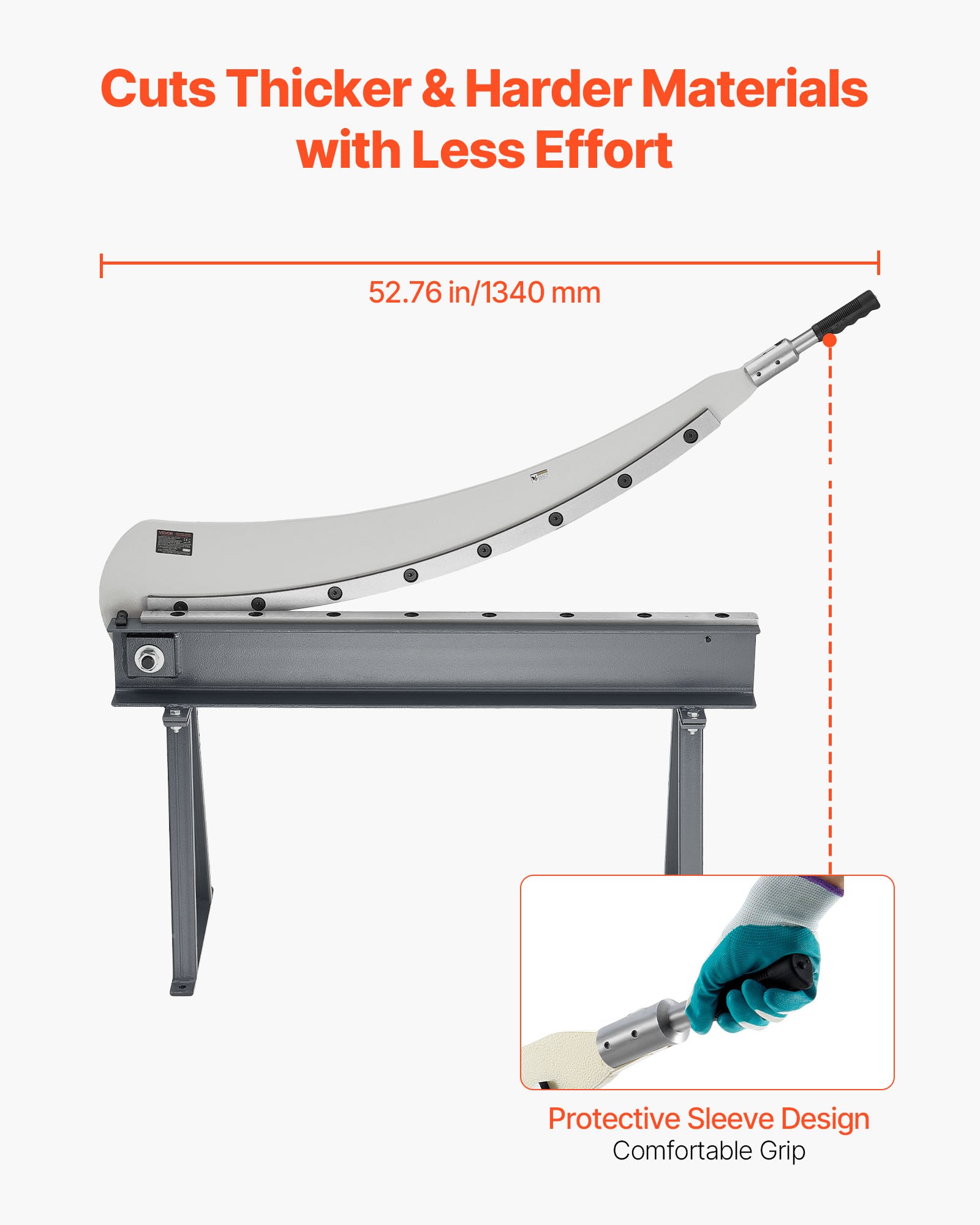 Shea Plate VEVOR Guillotine Shear, 1000 mm Bed Width Benchtop Cutter, Manual Hand ...