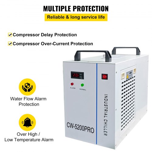 VEVOR Industrial Chiller, CW5200 Industrial Water Chiller, 1700W