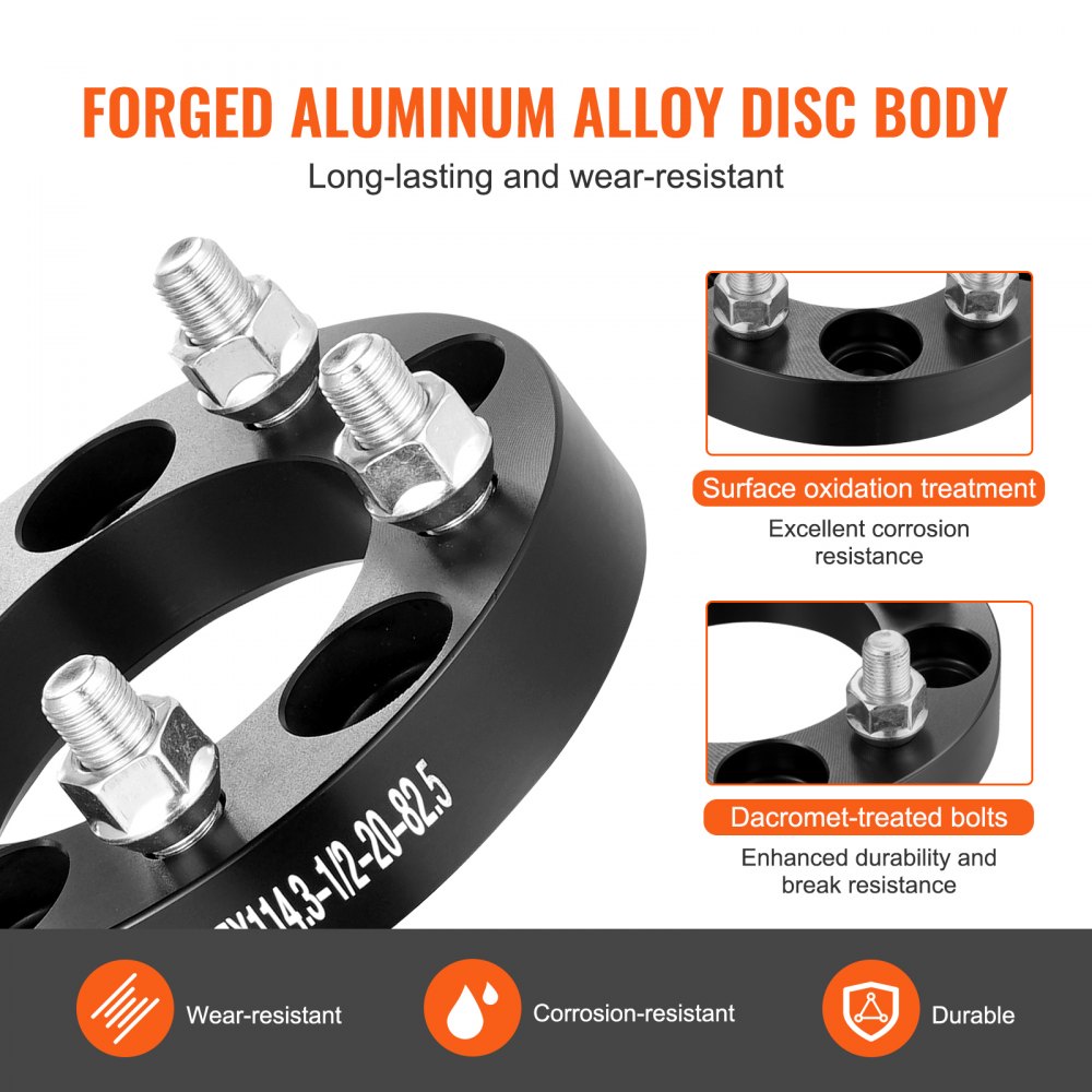 1/2 Inches (12mm) Universal Wheel Spacers Adapters Fit Most 4 & 5 Lug - View #9