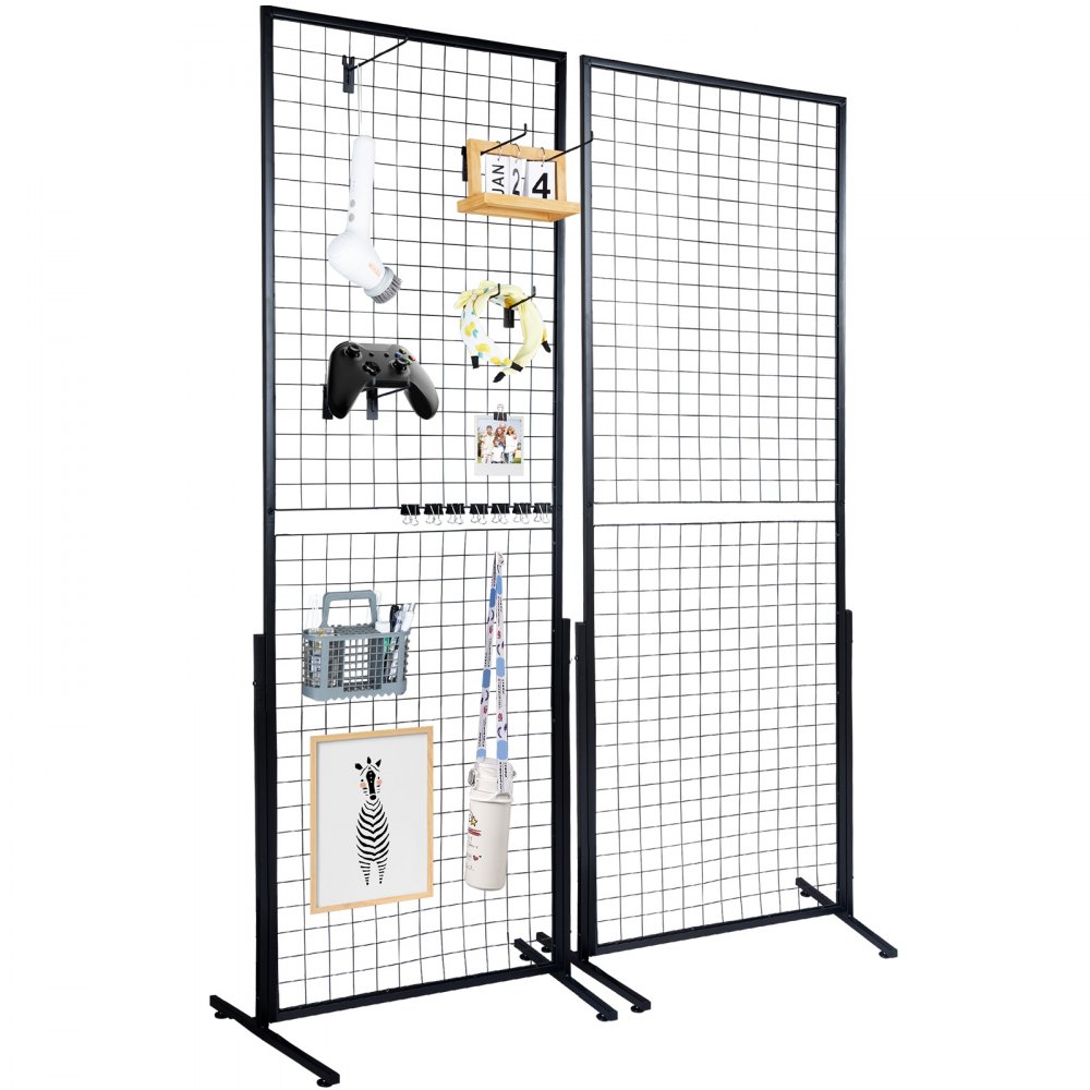 Vevor Vevor 2 X 56 Grid Wall Panels Tower 2 Packs Wire Gridwall Display Racks With T Base 1034