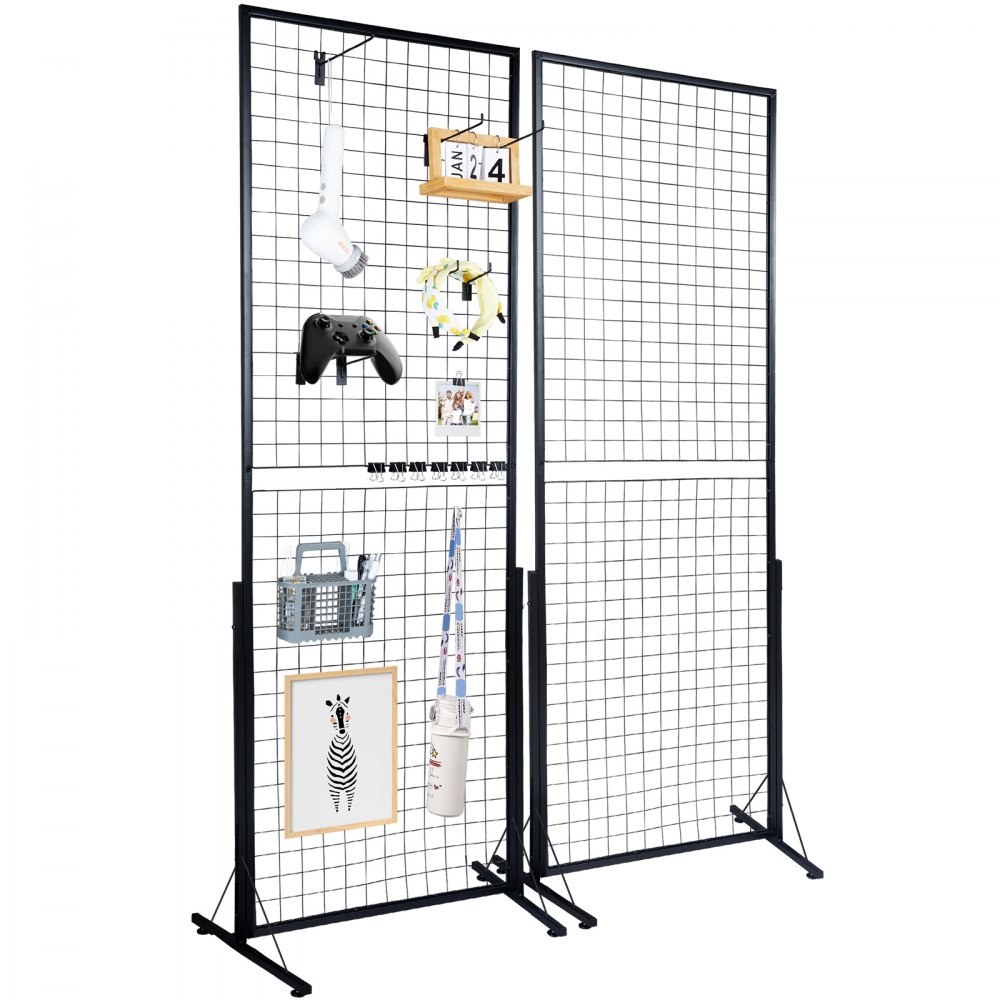 VEVOR 2' x 5.6' Grid Wall Panels Tower, 2 Packs Wire Gridwall Display