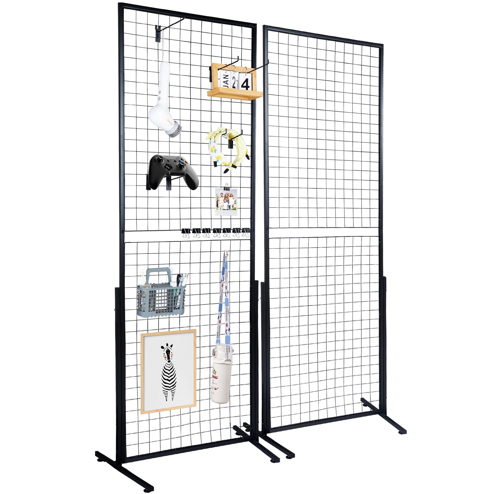 Vevor 2 X 56 Grid Wall Panels Tower 2 Packs Wire Gridwall Display Racks With T Base 1029