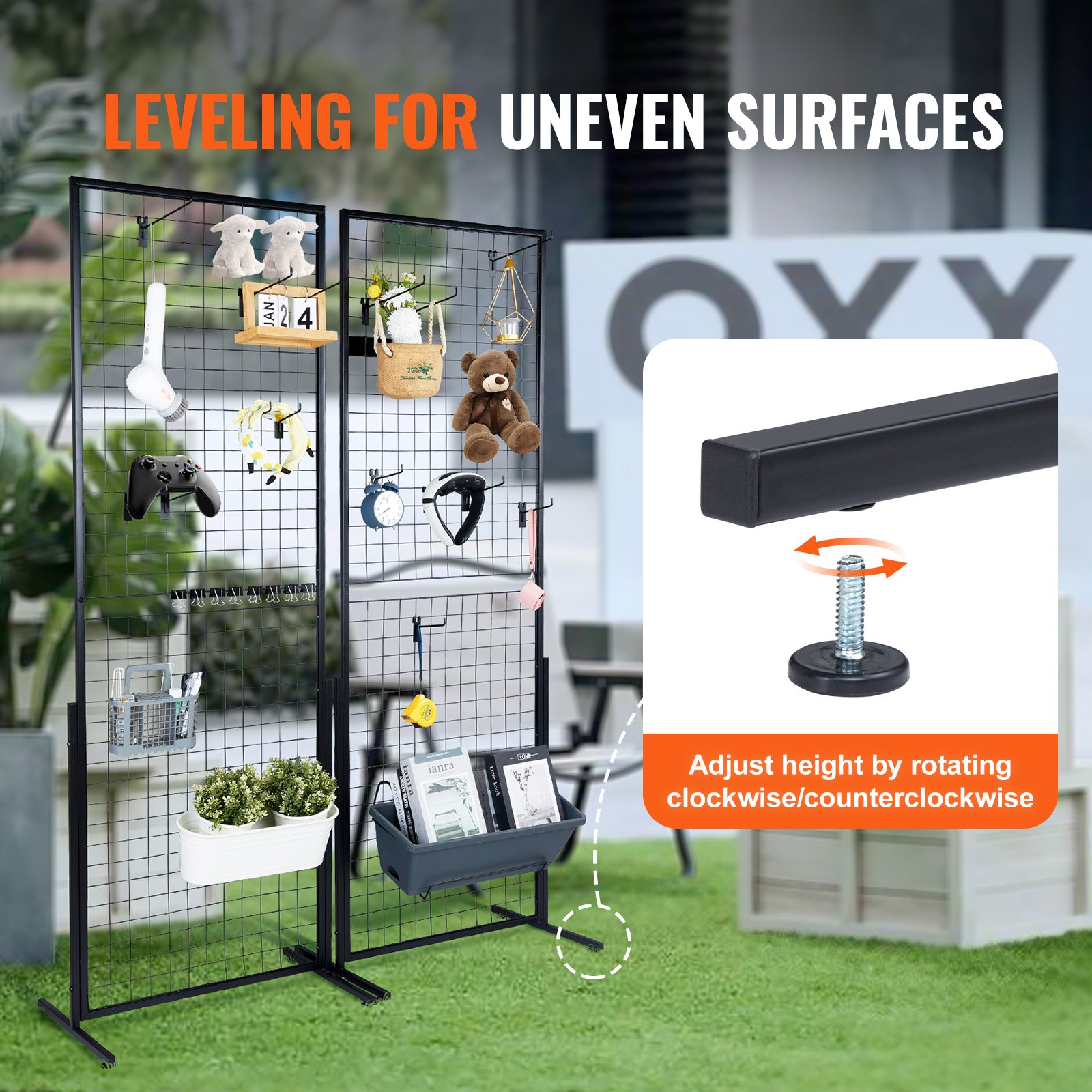 VEVOR 2' x 5.6' Grid Wall Panels Tower, 2 Packs Wire Gridwall Display