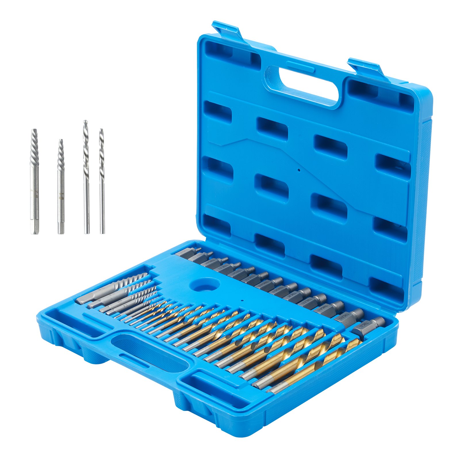 VEVOR Screw Extractor with Drill Bit Set, 35-Piece Bolt Extractor Kit ...