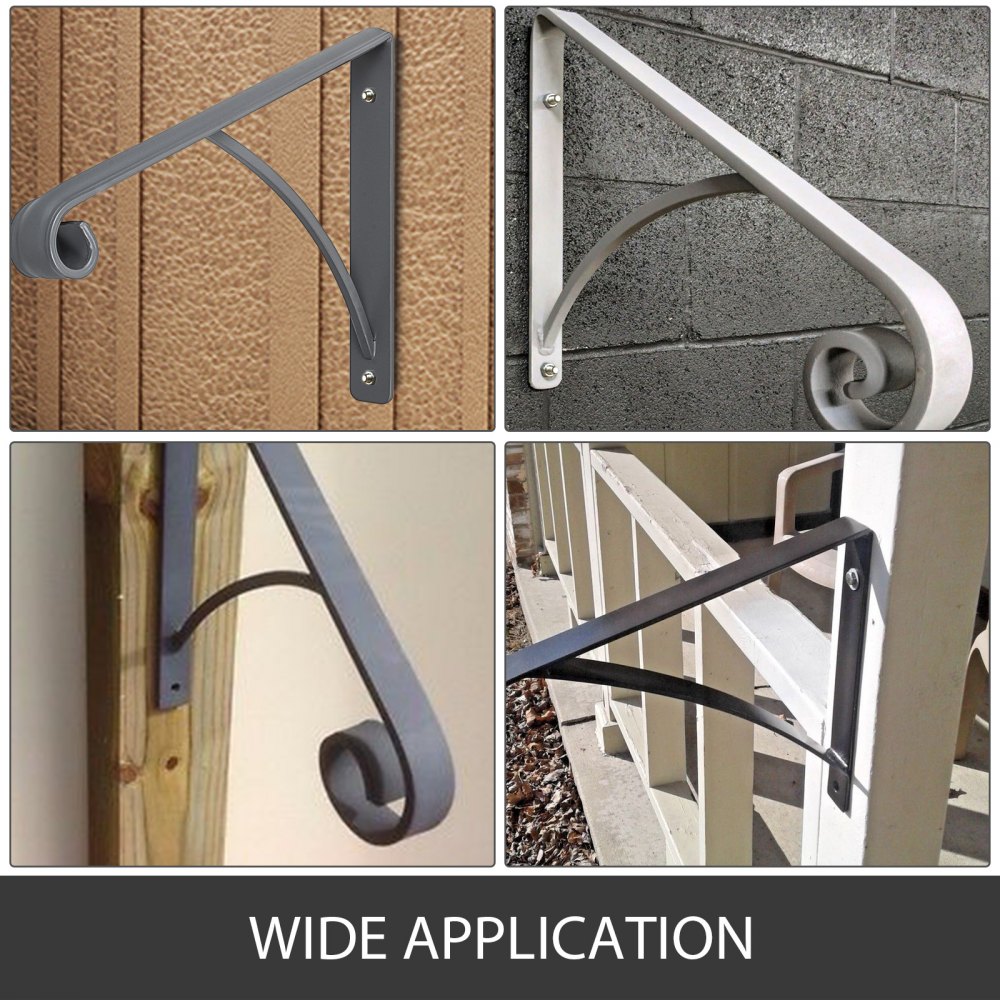 Grab Supports Wrought Iron Post Mount Step Grab Rail Fit 1 Or 2 Steps ...