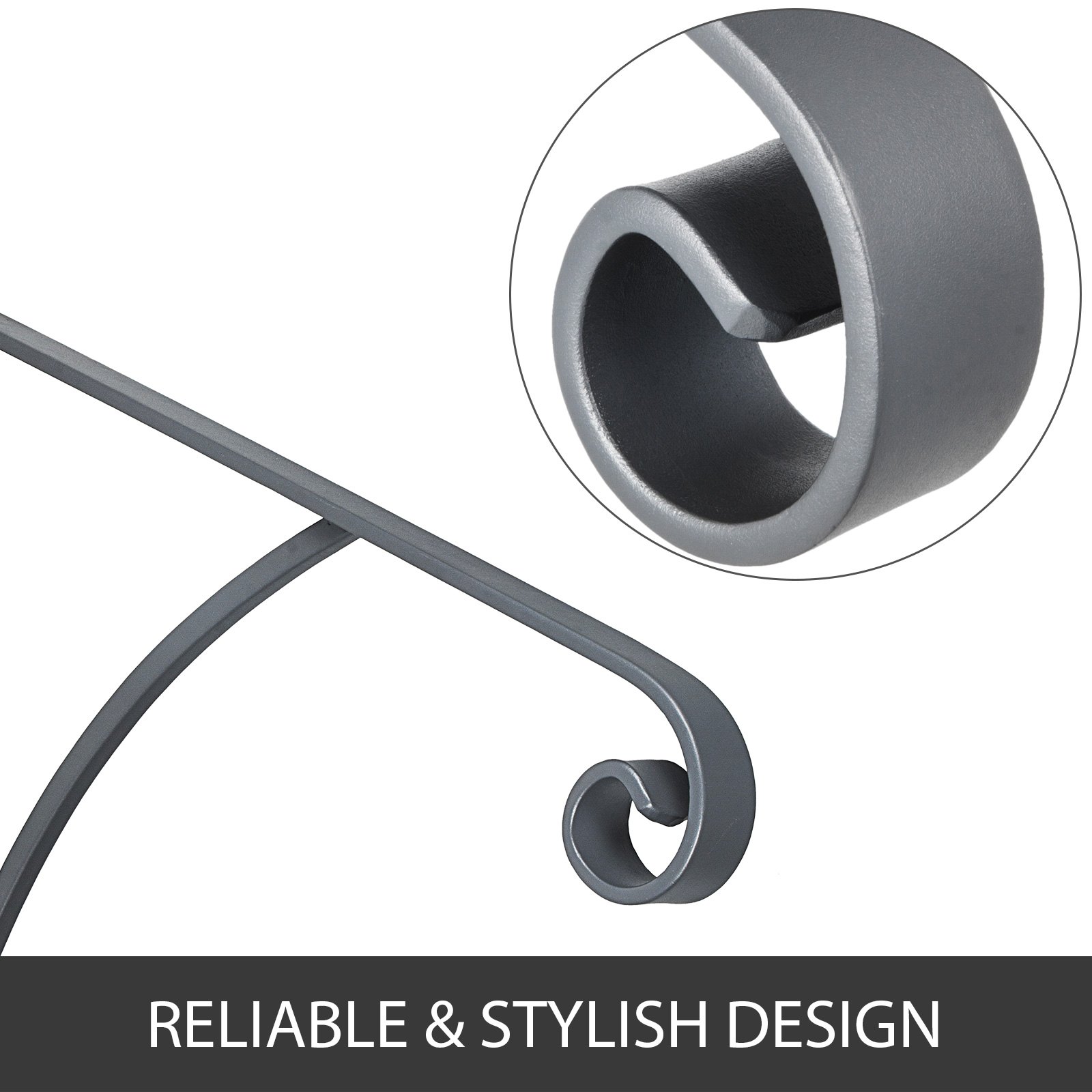 VEVOR Wrought Iron Handrail Wall Mounted Hand Railing, Gray | VEVOR US