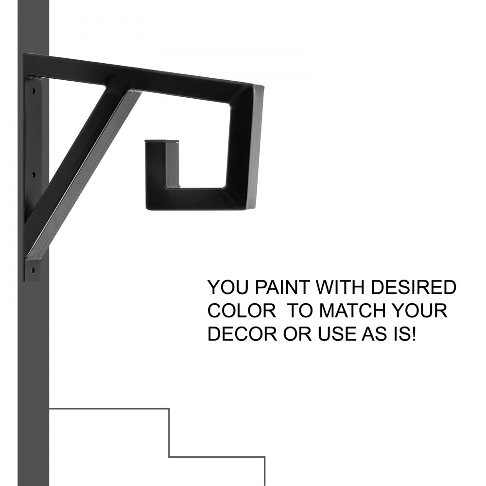 Vevor Wrought Iron Handrail For 1/2 Step 220lbs Steel Railing Stair ...