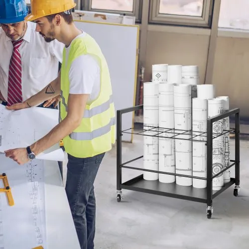 VEVOR Blueprint Storage Rack 20 Slots Mobile Roll File Holder for ...