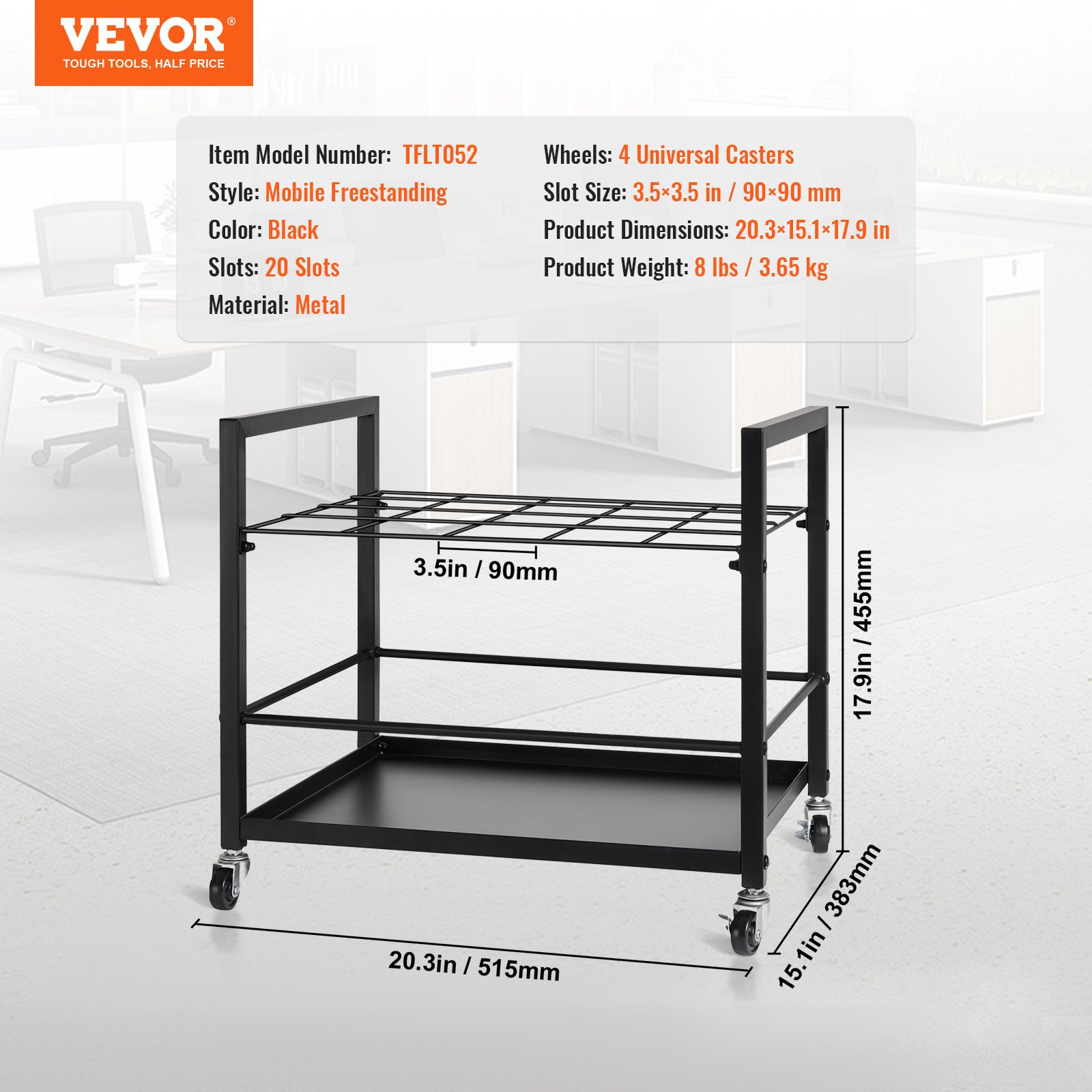 VEVOR Blueprint Storage Rack, 20 Slots Blueprint Holder with Wheels ...