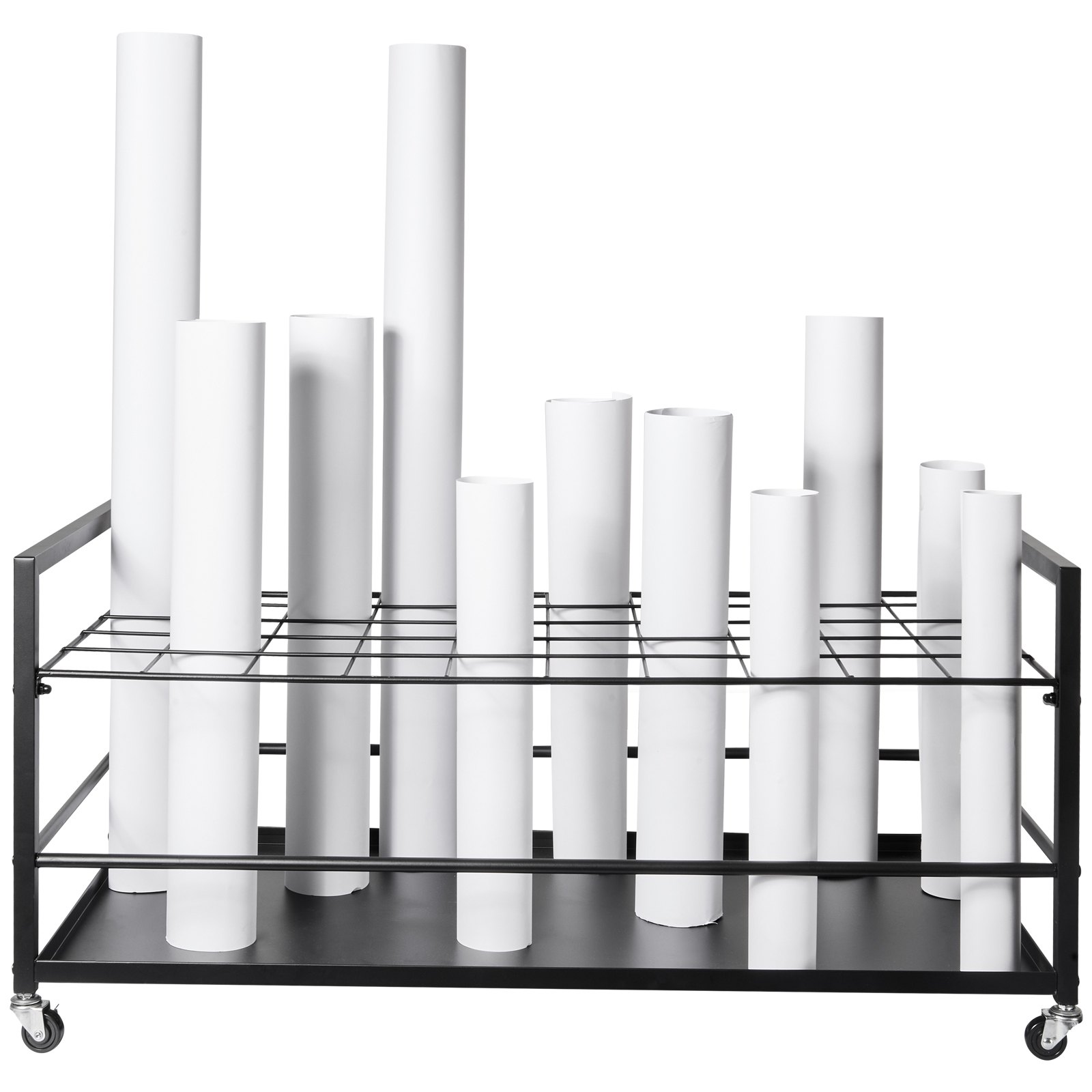 VEVOR Blueprint Storage Rack, 50 Slots Blueprint Holder with Wheels ...