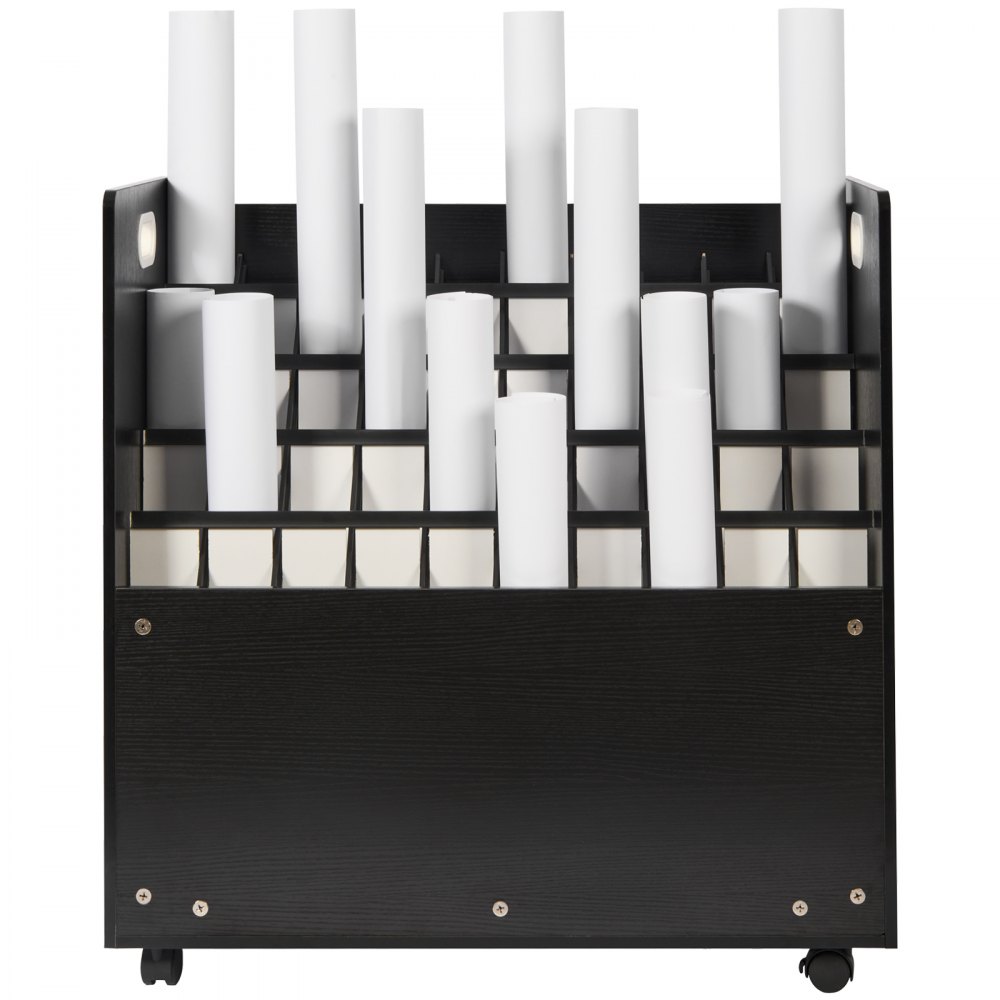 úložný stojan na plány, mobilní úložná skříňka na plány s 50 sloty, dřevěný organizér na role, vozík na stavební plán, mapu, plakát, architektonický držák na plány pro domácnost, kancelář, školu - miniatura 12