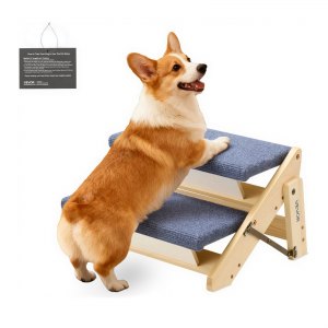 Two Step Dog VEVOR Wood Pet Stairs, 2-Step Dog Stairs for Beds, Sofa & Cars, 50 kg ...