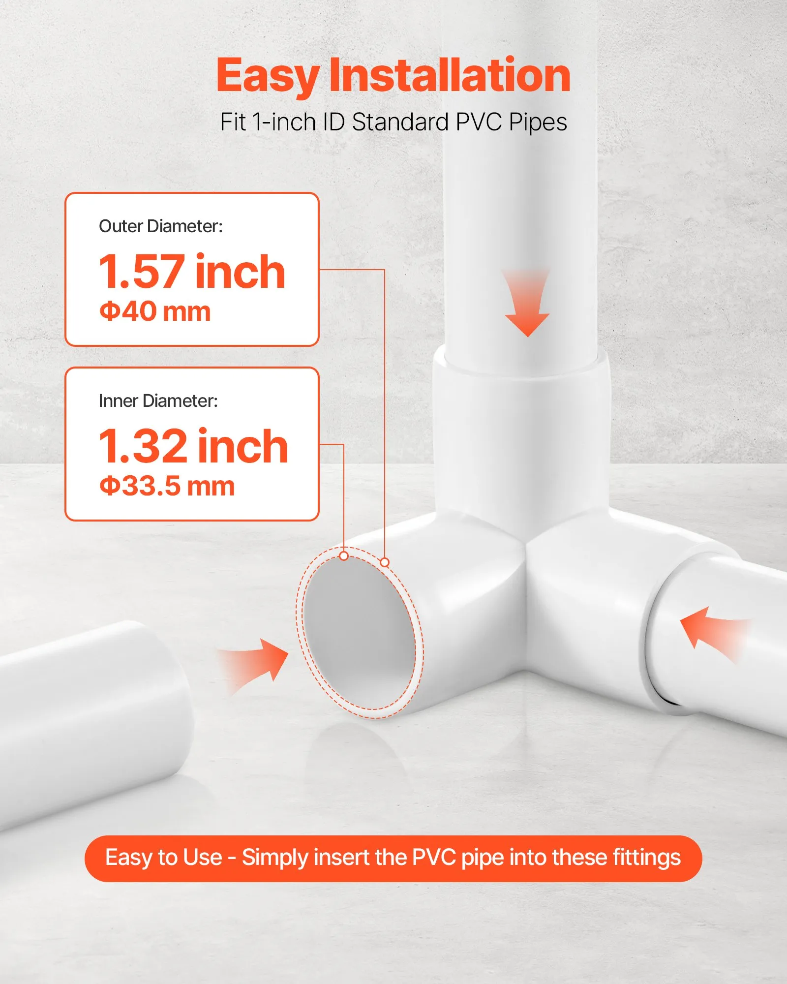 3 Way Pvc Join VEVOR 3-Way PVC Fittings – Durable 1-Inch Pipe Connectors