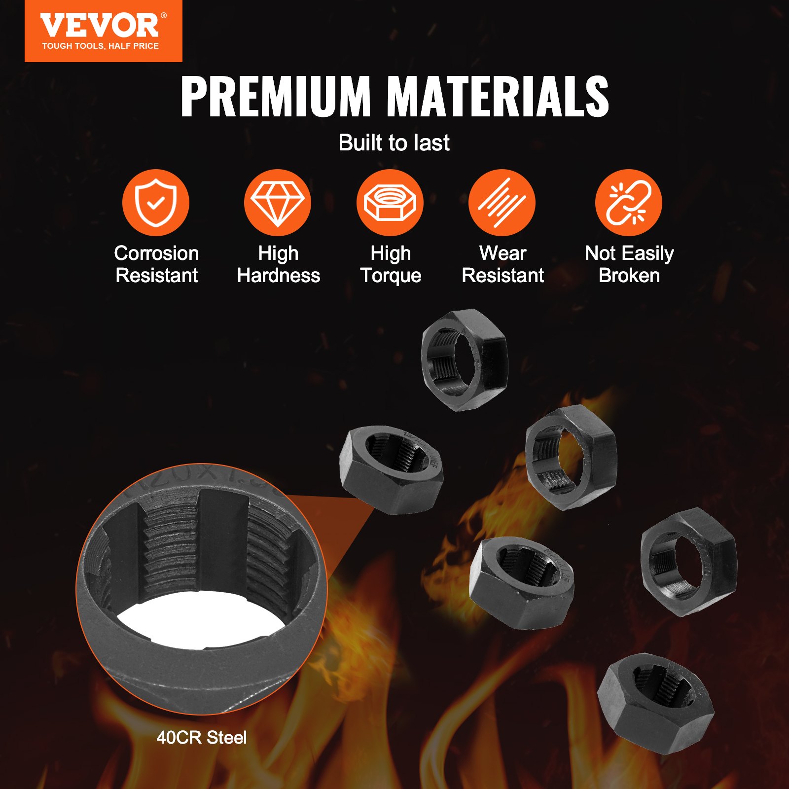 Array Spindle Storage Kit VEVOR 10-Piece Axle Spindle Thread Chaser Set, Metric M20 M22 M24 and ...