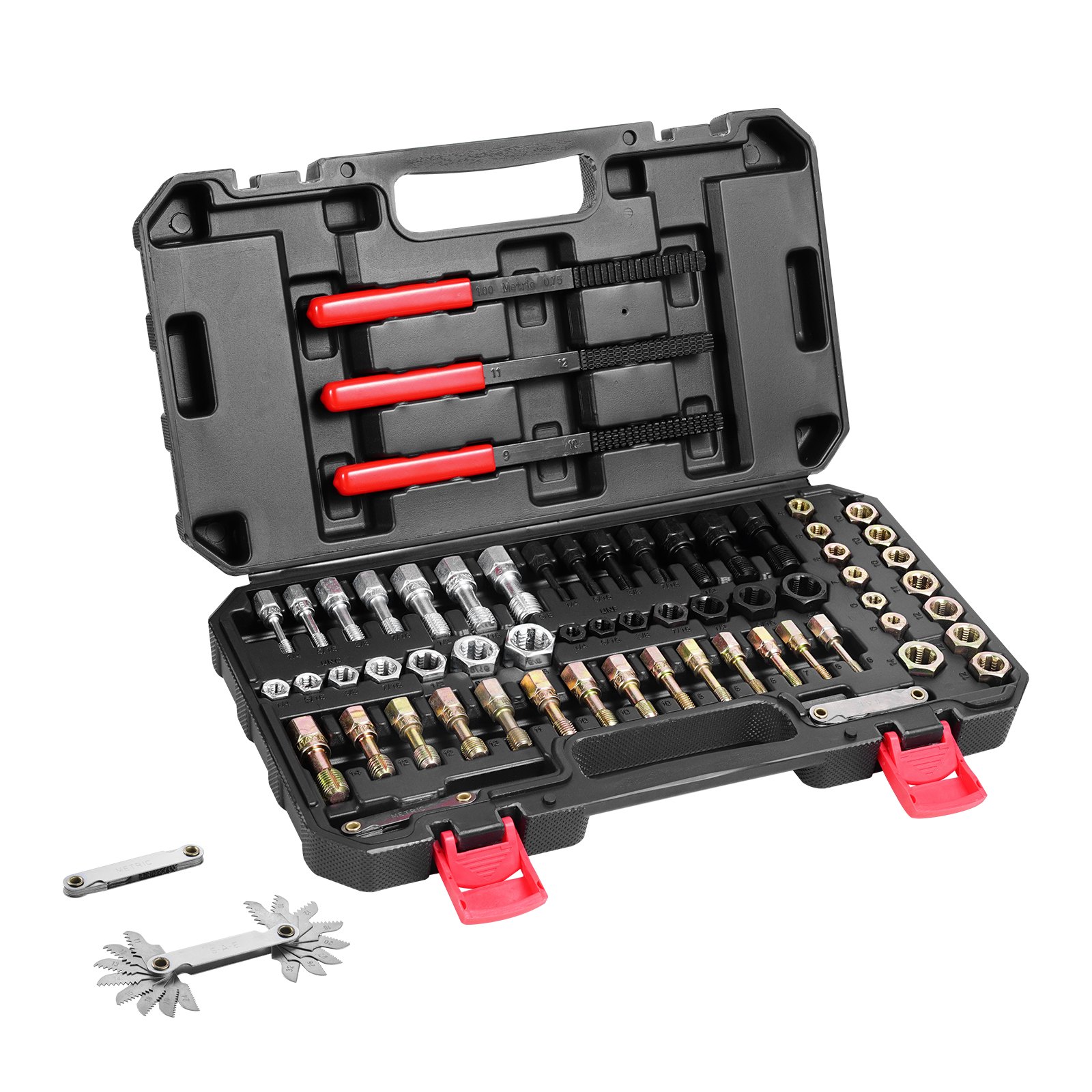 VEVOR 61PCS Thread Chaser Set UNC UNF Metric Thread Restorer Tool ...