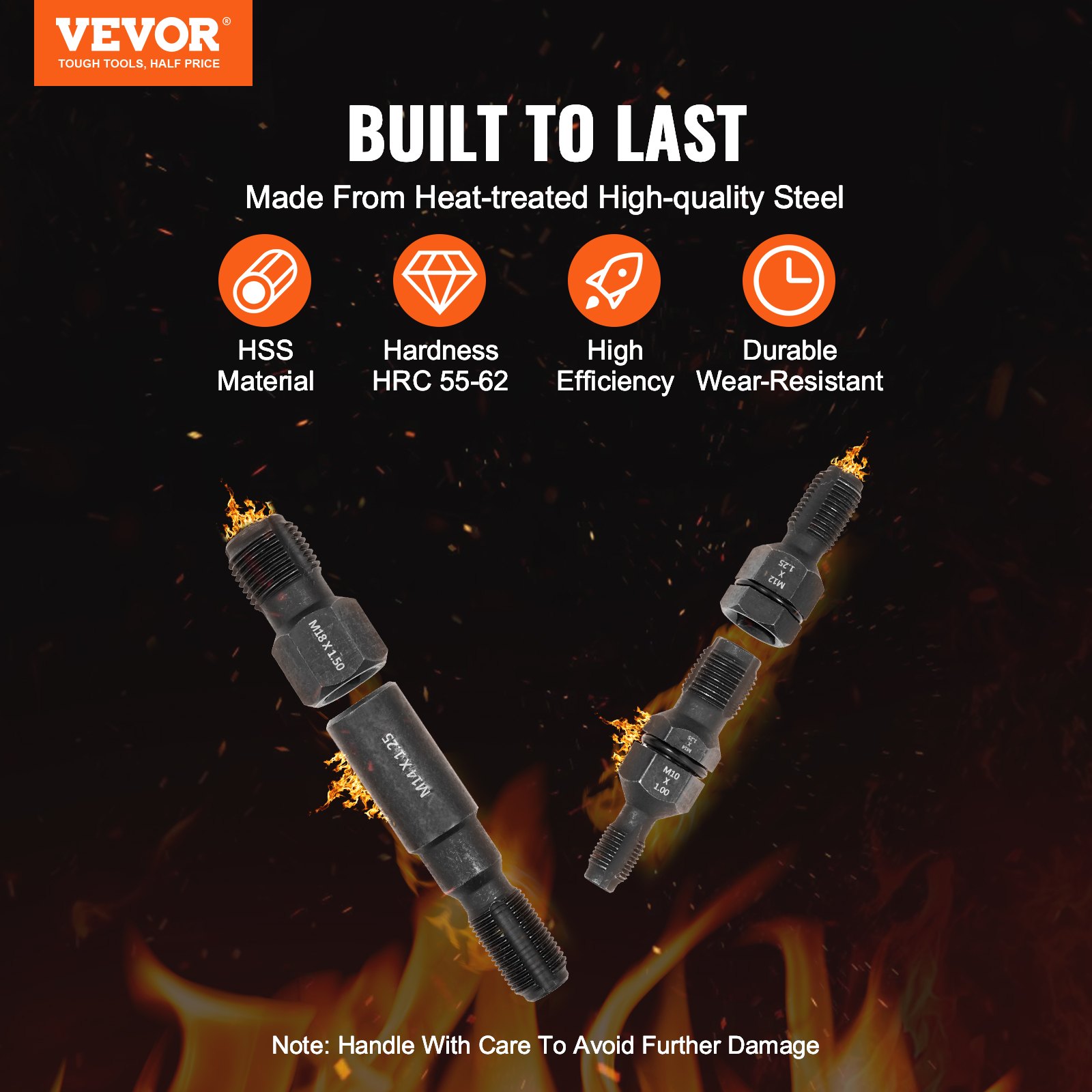Thread Cheaser VEVOR Metric Thread Chaser Set - 7-Piece, M10-M22 Tools