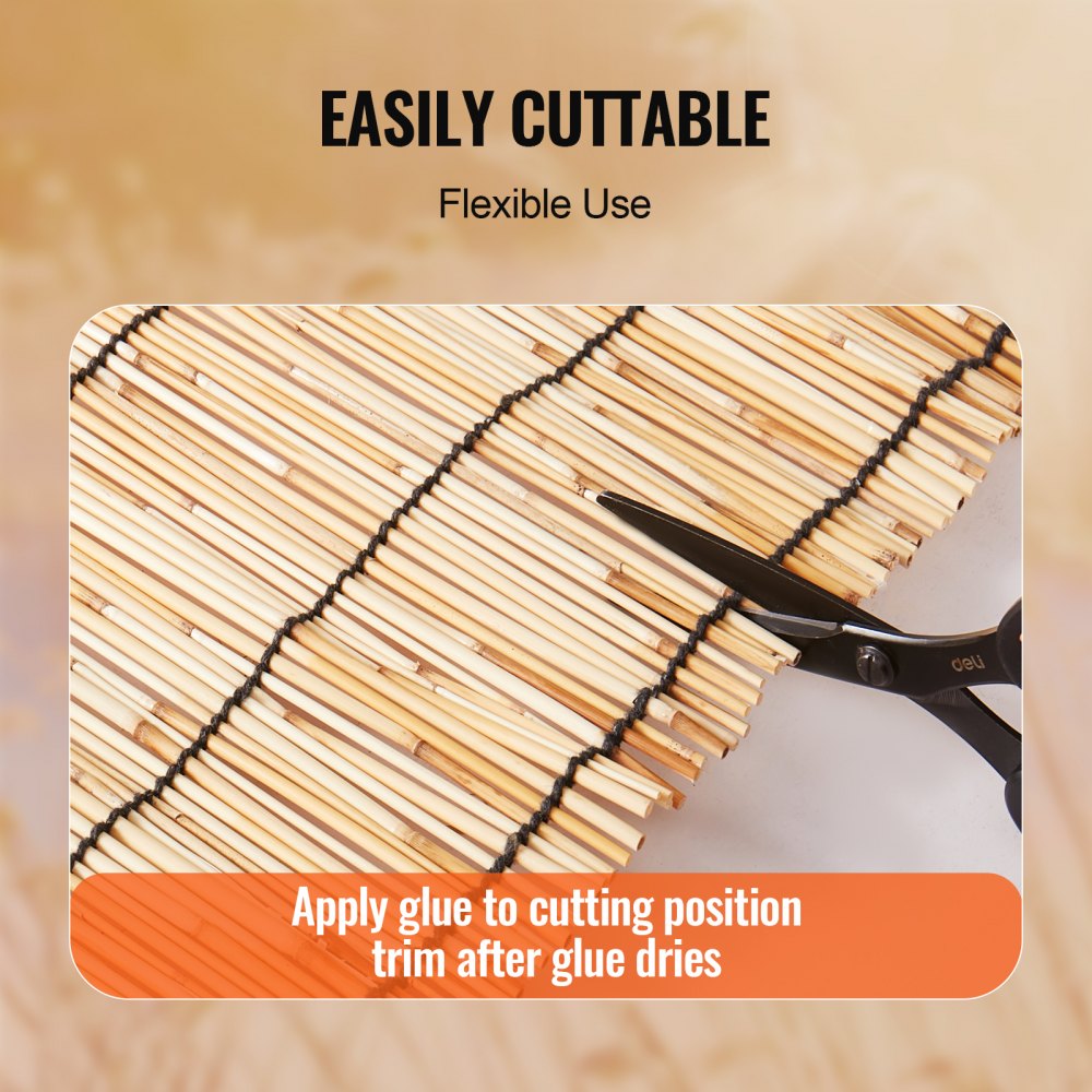 VEVOR Natural Reed Fencing, 5.5 ft x 16.4 ft, Reed Screen Curtain ...