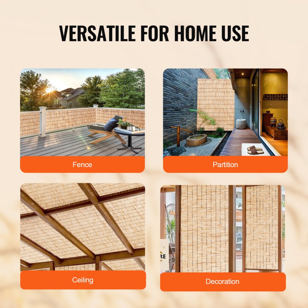 VEVOR Reed Fence Screening – Natural Outdoor Privacy Roll