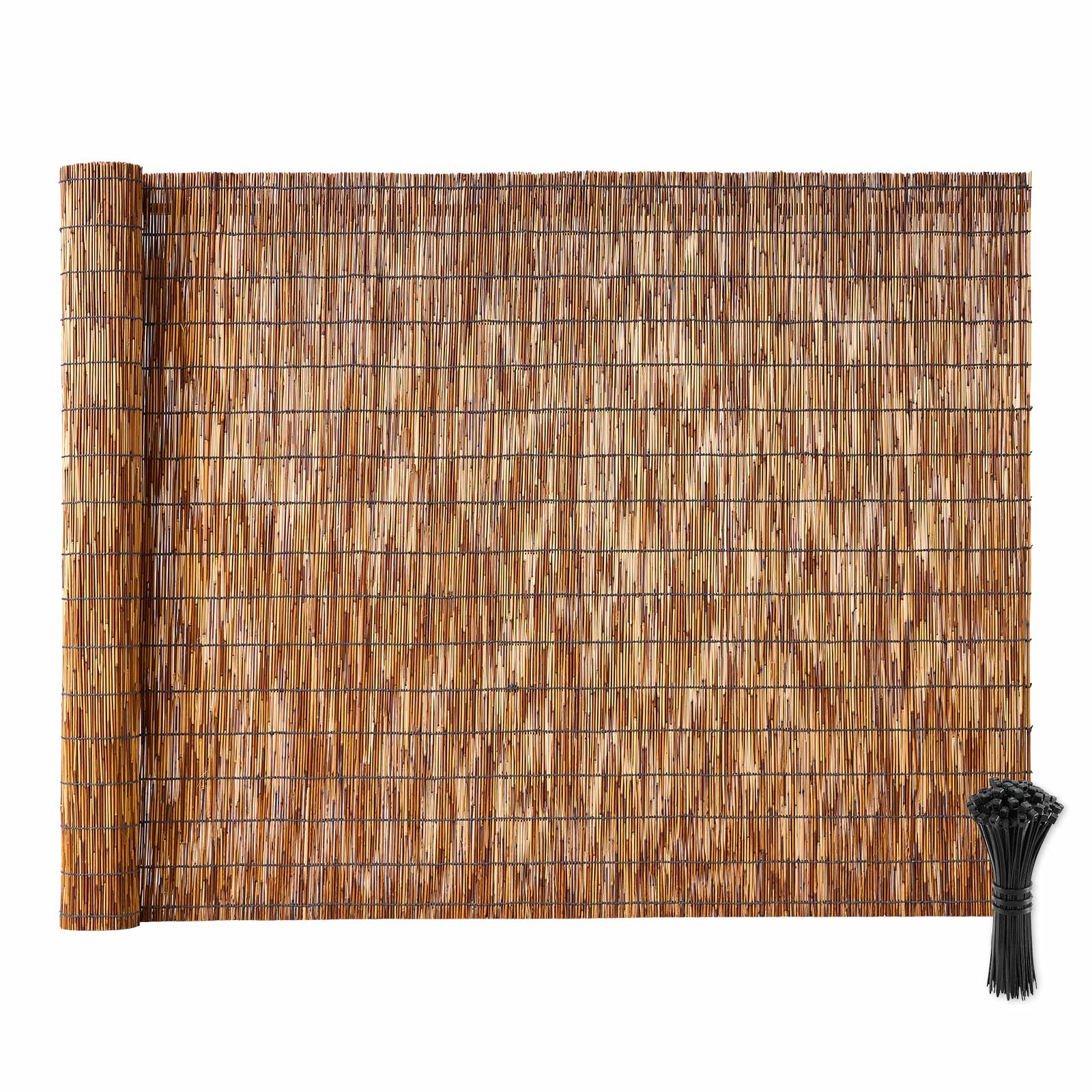 VEVOR Natural Reed Fencing, 4 ft x 16.4 ft, Decorative Natural Reed ...
