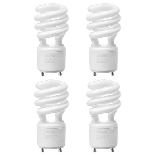 VEVOR 4-Pack CFL Light Bulbs 13W Compact Fluorescent Bulbs with 2700K ...