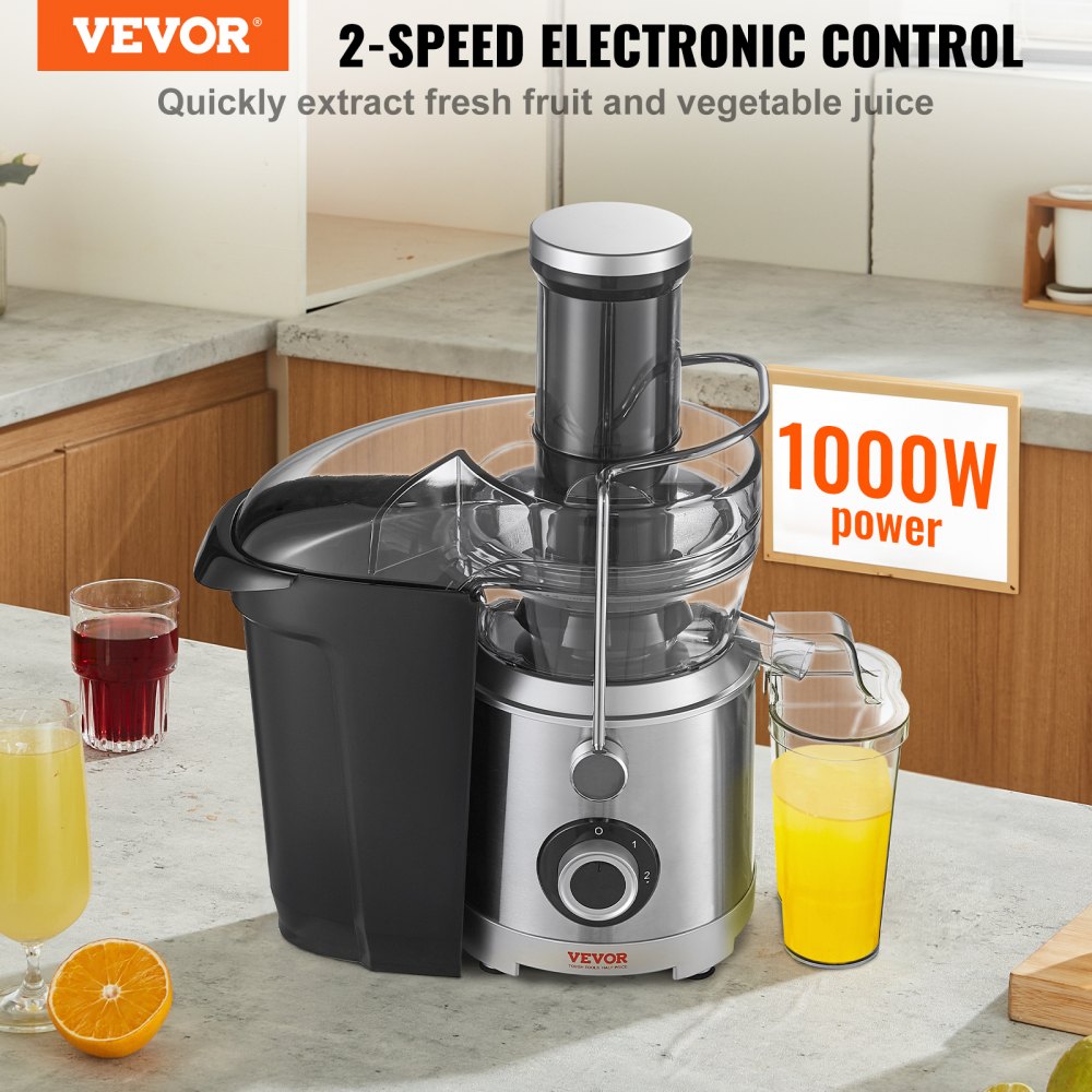 VEVOR Juicer Machine, 1000W Motor Centrifugal Juice Extractor, Easy ...