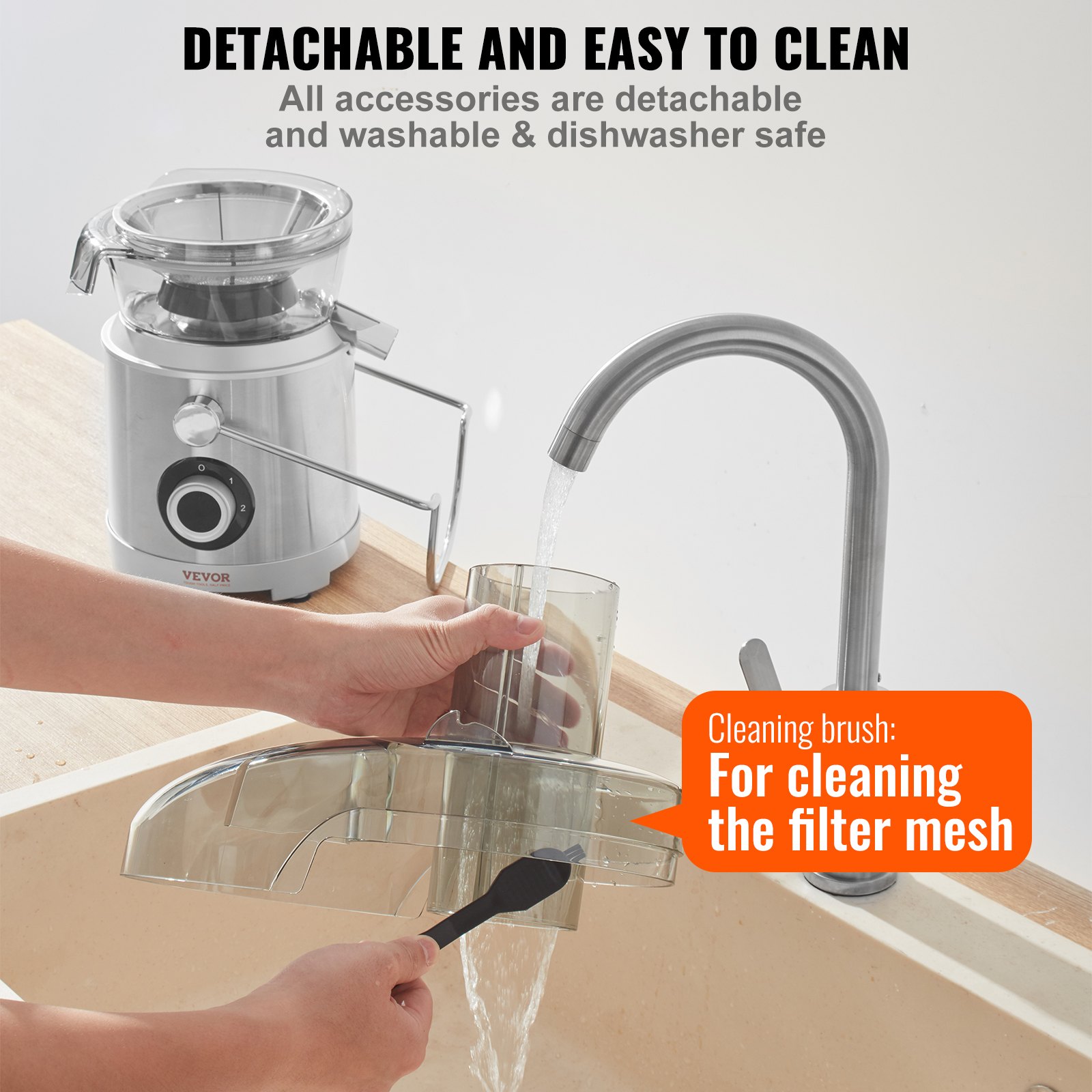 VEVOR Juicer Machine, 1000W Motor Centrifugal Juice Extractor, Easy