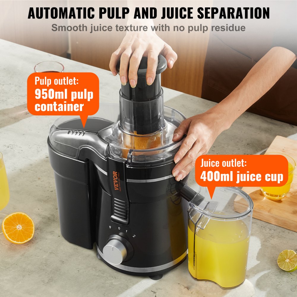 VEVOR Juicer Machine, 350W Motor Centrifugal Juice Extractor, Easy ...