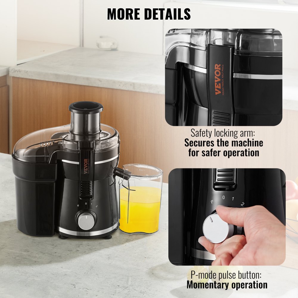 VEVOR Juicer Machine, 350W Motor Centrifugal Juice Extractor, Easy