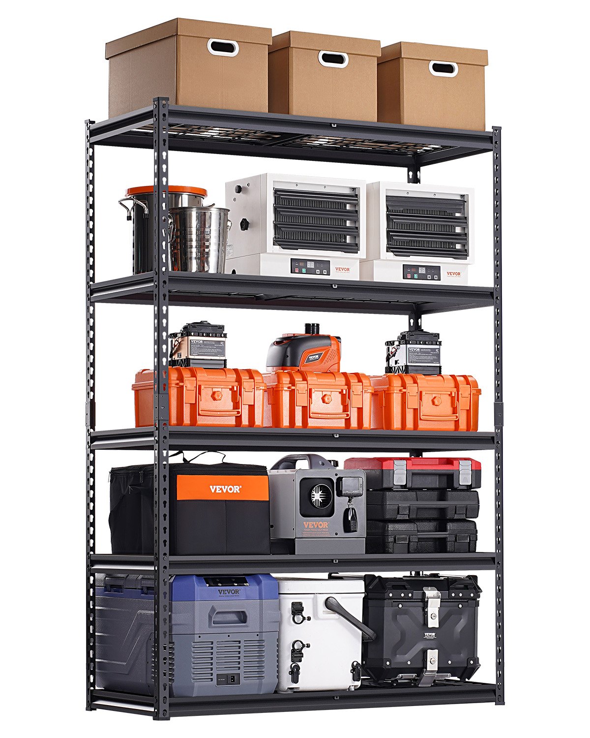 VEVOR 5 Tier Metal Storage Shelf - 3000 Lbs, 20"x48"x72"