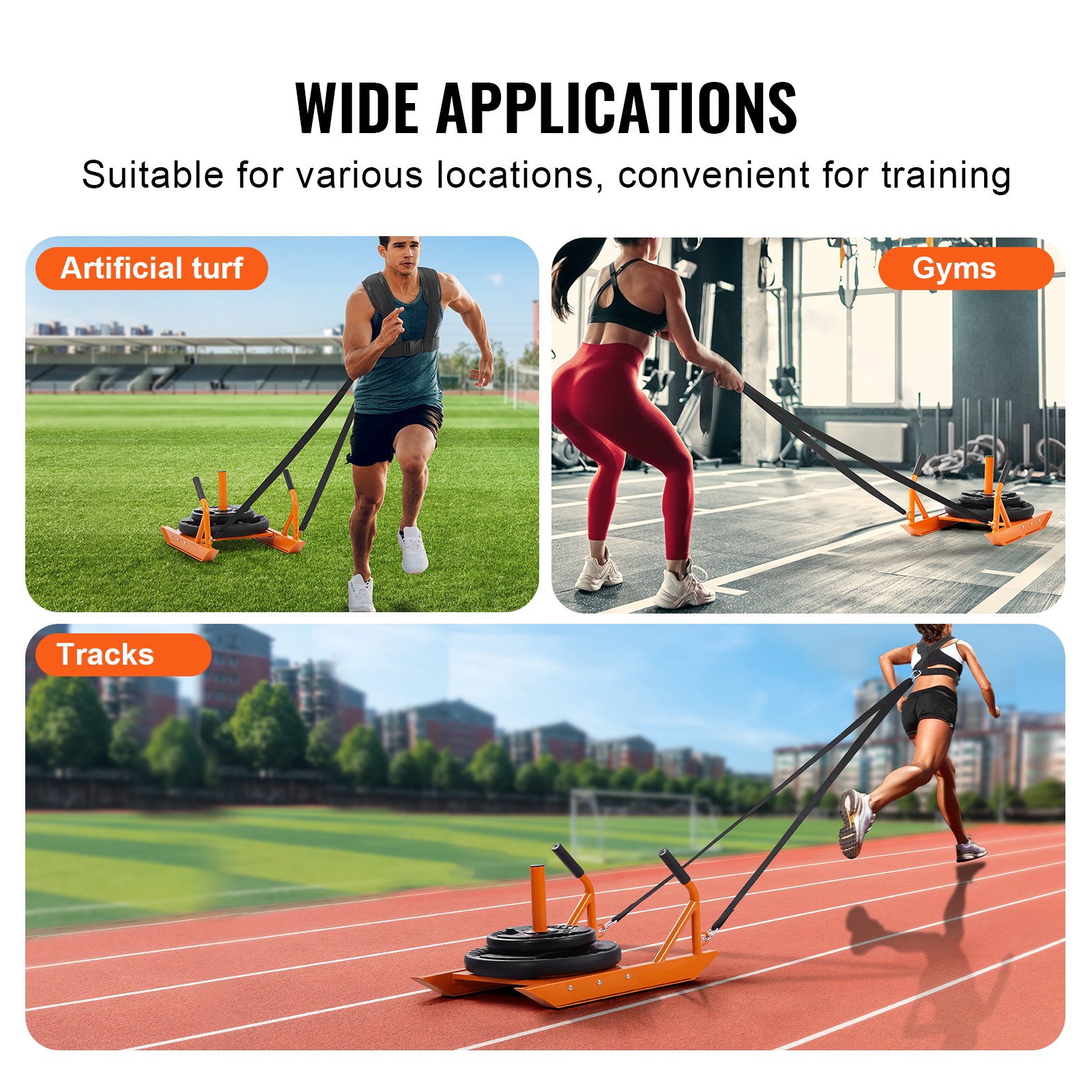 VEVOR Weight Training Pull Sled, Fitness Strength Speed Training Sled ...