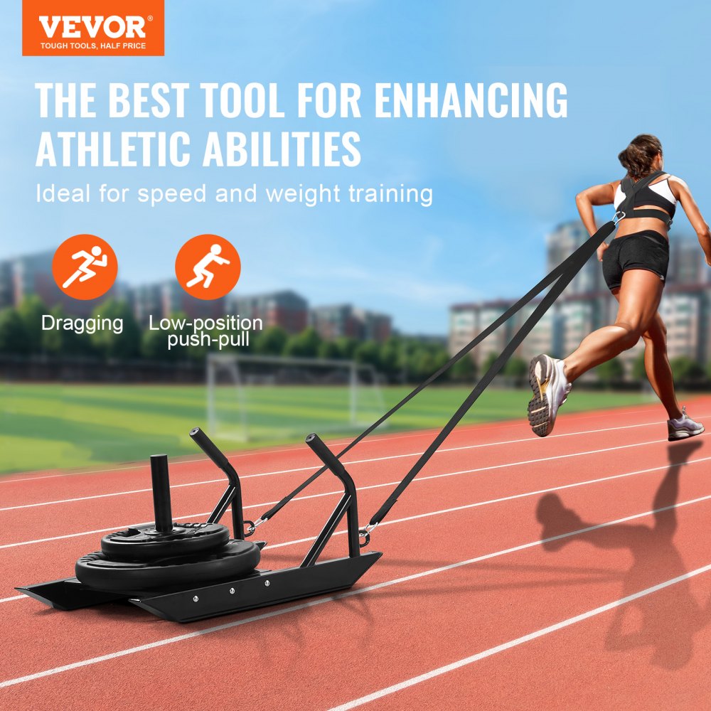 VEVOR Weight Training Pull Sled, Fitness Strength Speed Training Sled ...