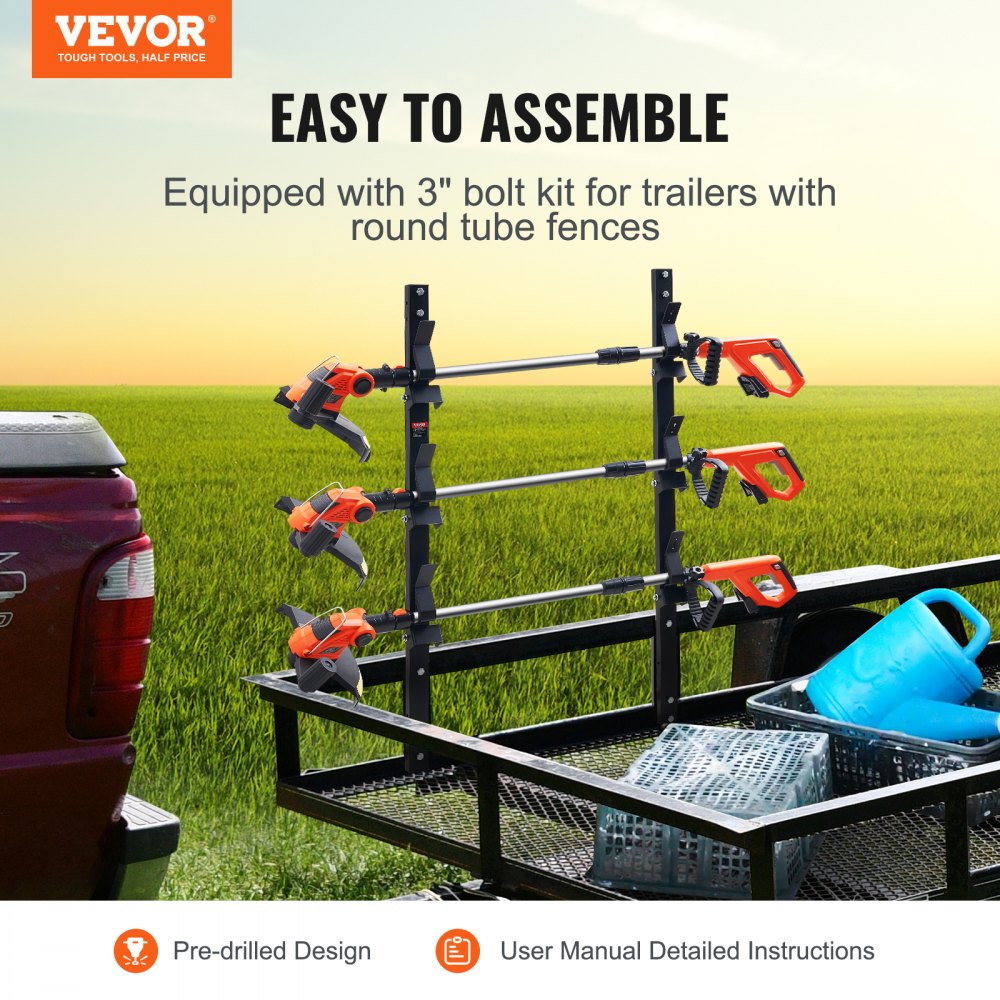 Trimmer Rack Sliding VEVOR Trimmer Rack, 3 Place Weeder Trimmer Rack, Trim Holder Trailer ...