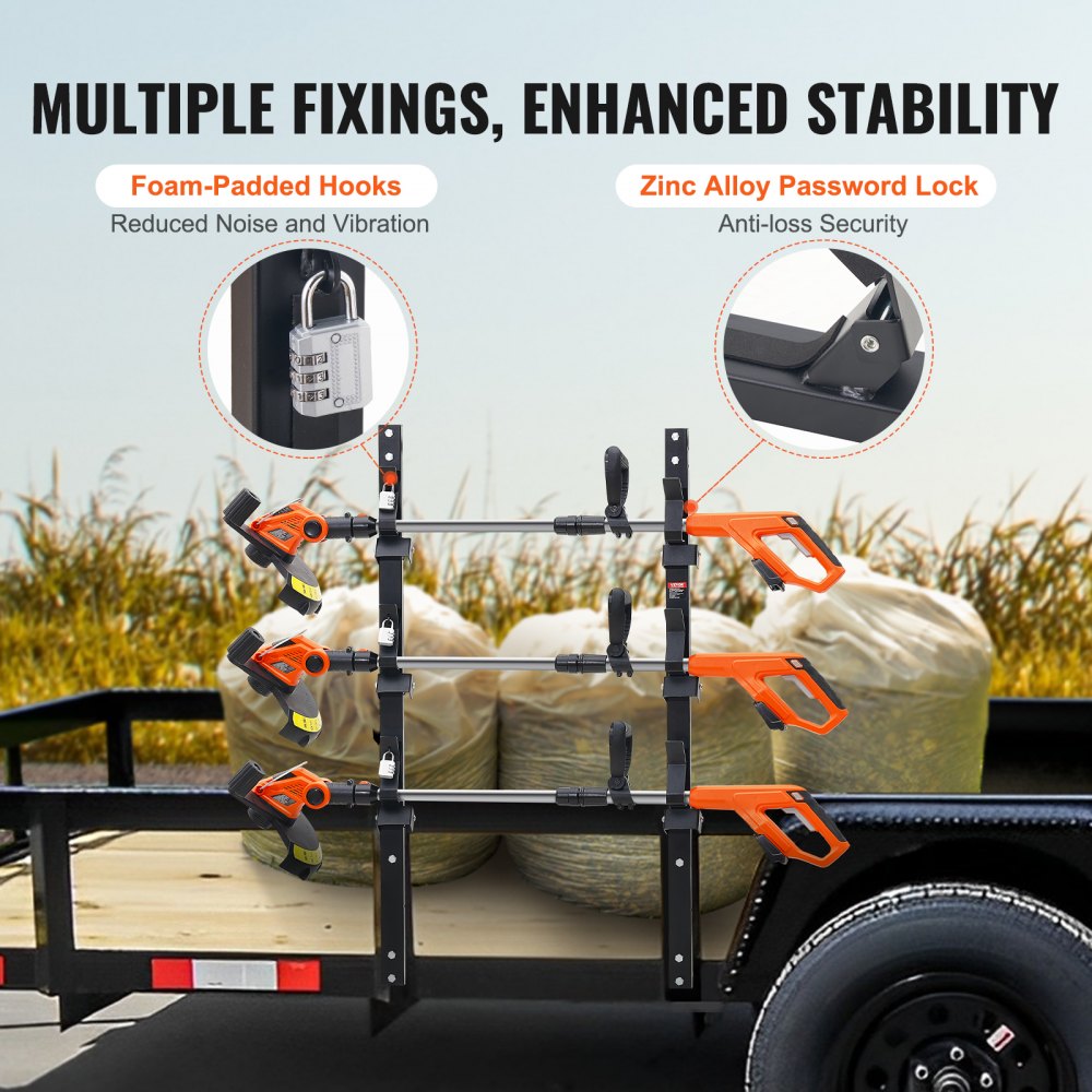 Weed Trimmer Rack VEVOR Trimmer Rack, 3 Place Weeder Trimmer Rack, Trim Holder Trailer ...