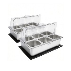 VEVOR Countertop Food Serving Display Container, Stainless Steel Food ...